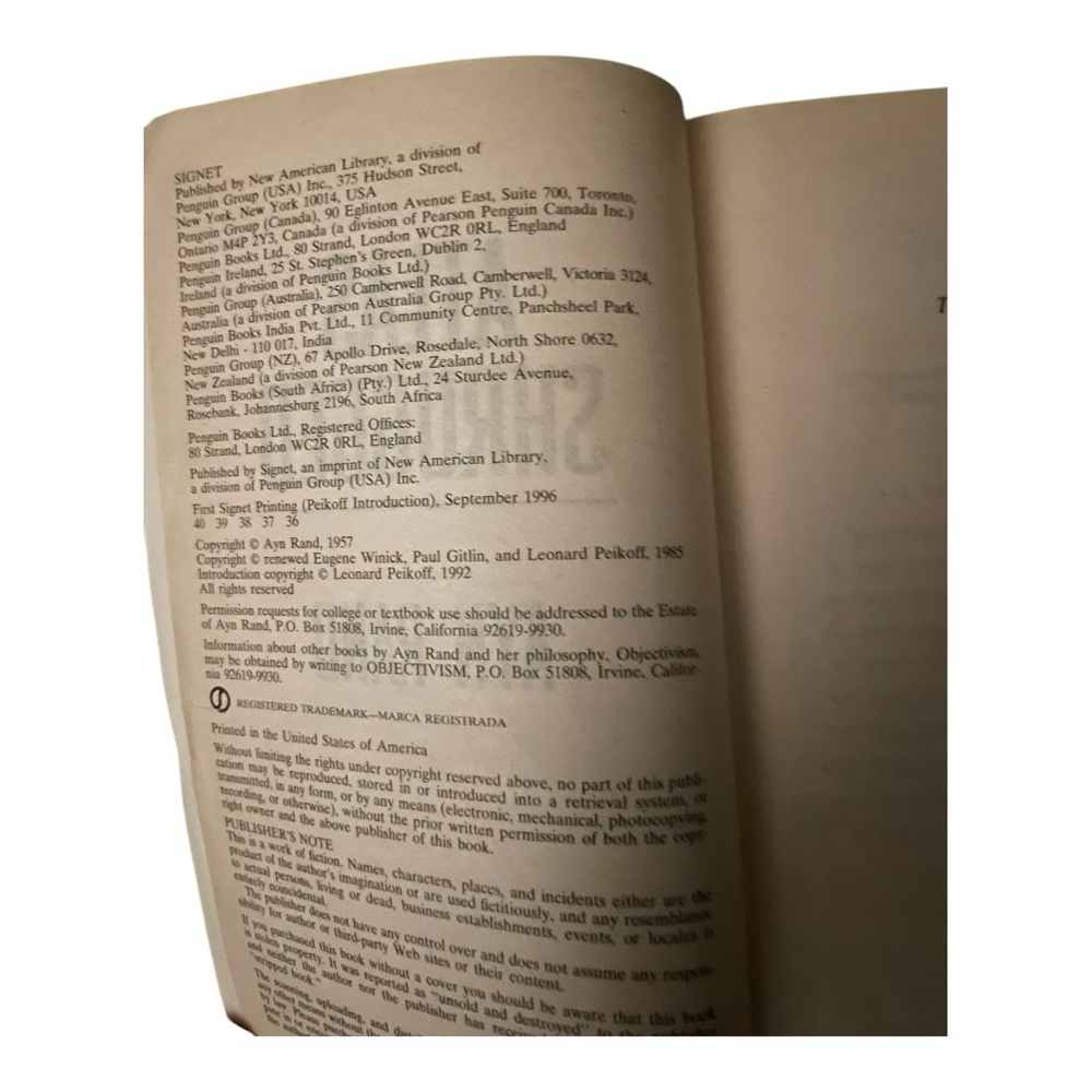 Atlas Shrugged 50th Anniversary Edition by Ayn Rand - Picture 3 of 6